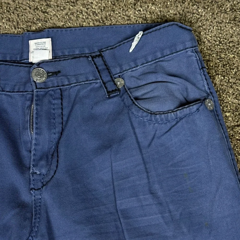 True Religion Blue Straight Leg‎ Jeans, Men's Size 32, Iconic Stitching